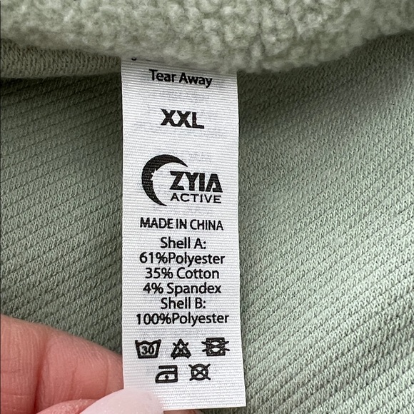 ZYIA Active Women's Heidi Fleece Jacket in Light Green Teal - Picture 9 of 9